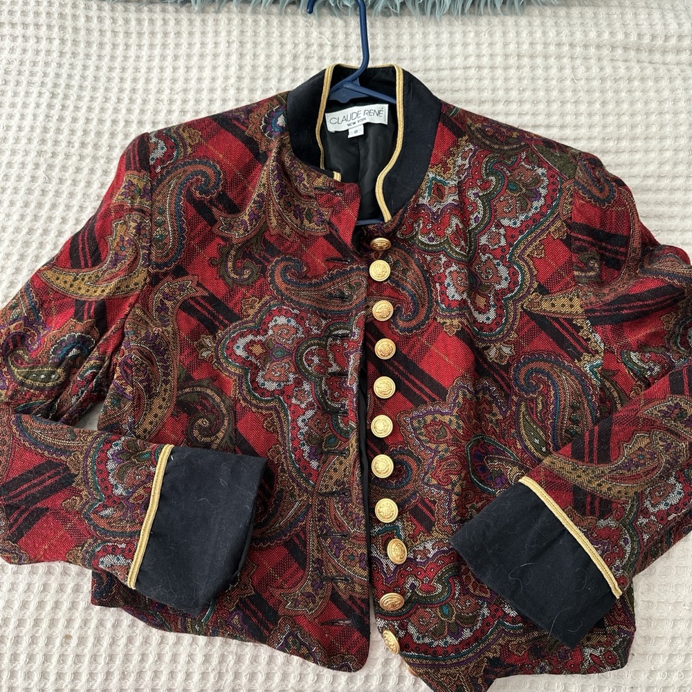 Claude Rene New York Vintage Paisley Blazer Size 8